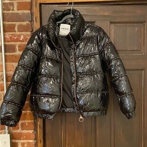 DKNY Shiny Black womans  Puffer Coat